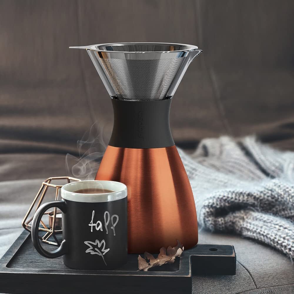 Asobu Copper Pour Over Coffee Maker 1 Liter Stainless Steel New in Box